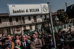 Campo San Martino, Padova, Italia2015. Lega Nord. Salvini e Zaia Partecipano all'inaugurazione del nuovo quartierecentro di marsangoAi "bambini di Beslan"
